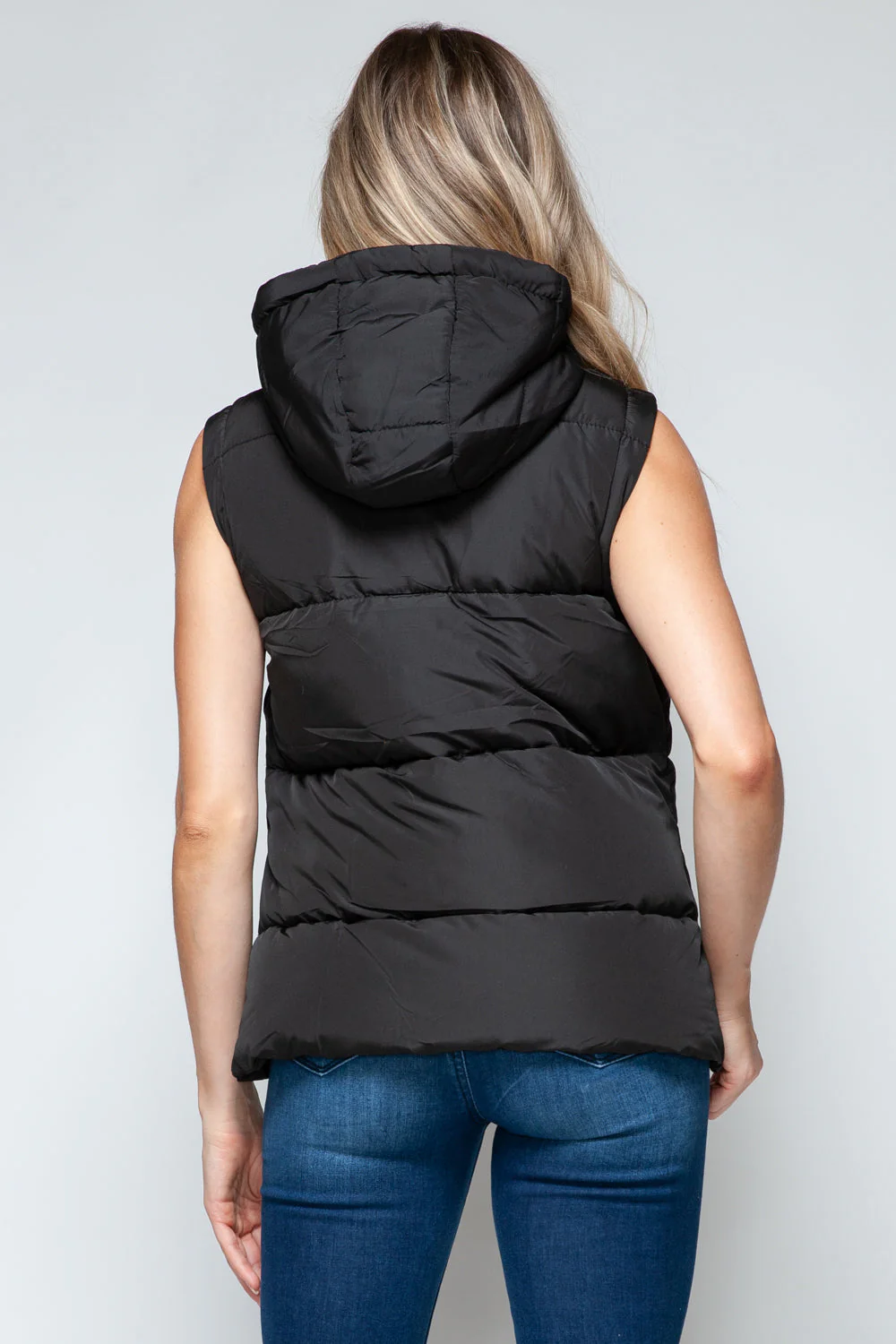 Snobbish Snap and Zip Closure Hooded Vest - Image 2