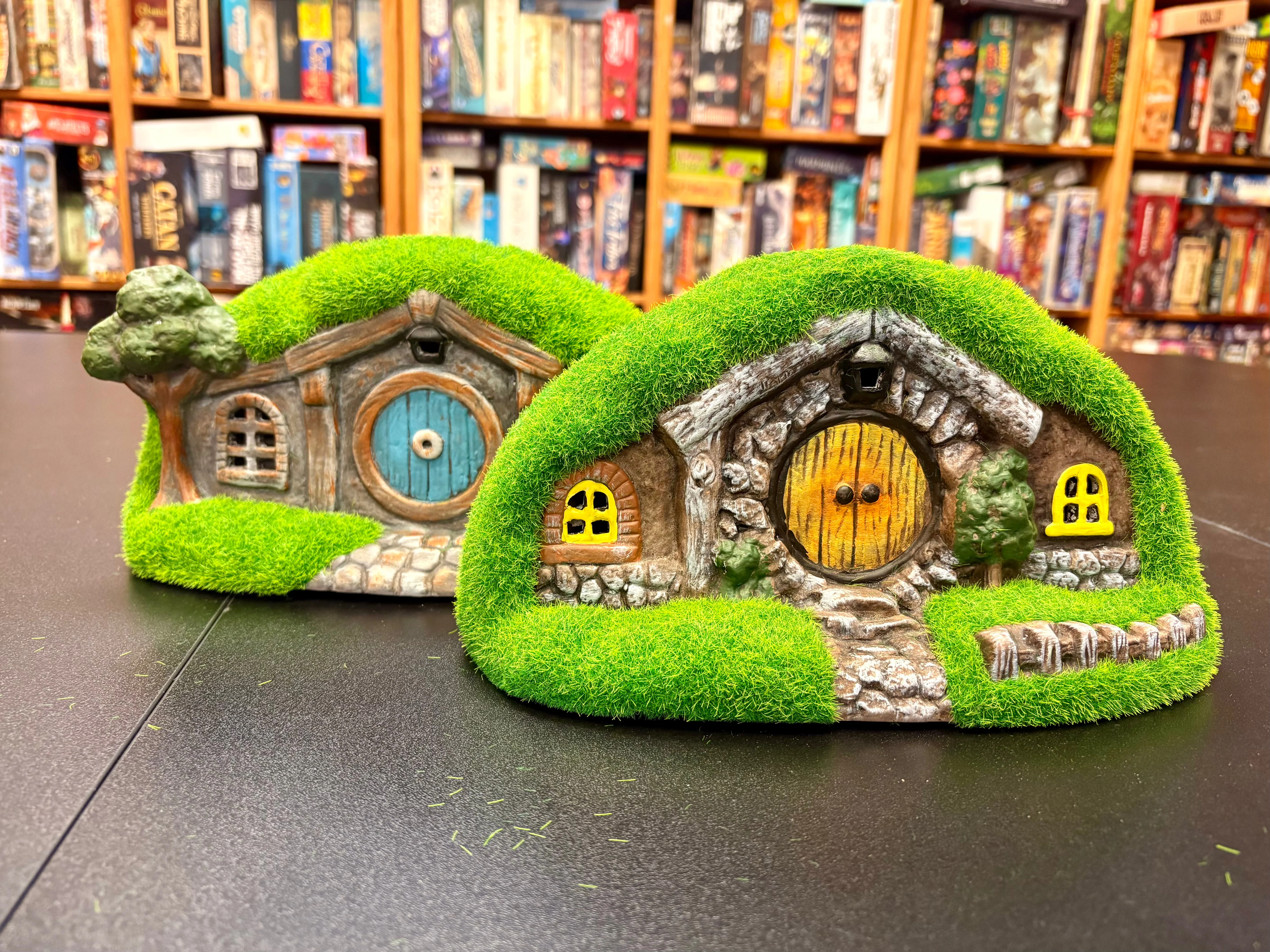 Solar Lighted Gnome Moss House - Set of 2 - Image 2