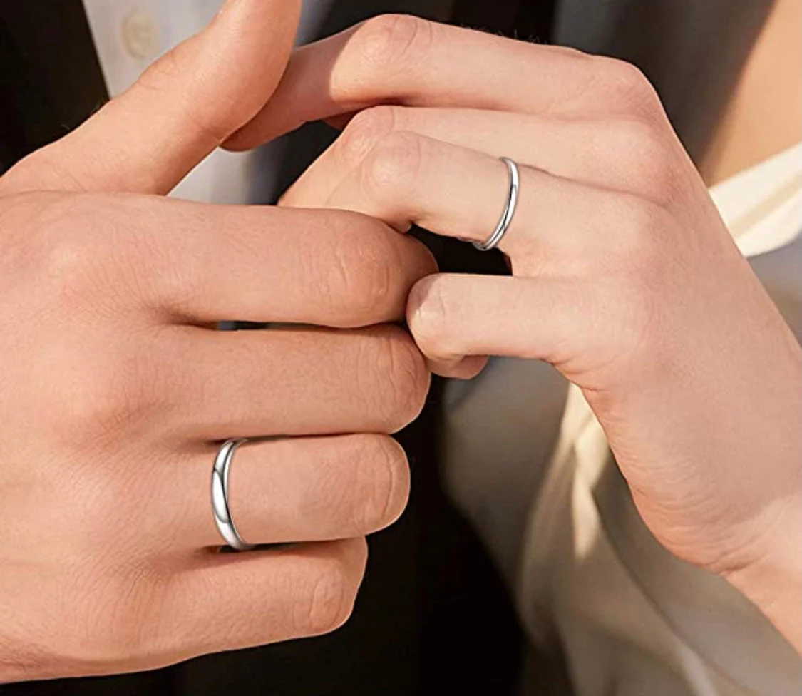 Solid 925 Sterling Silver Wedding Band Rings For Men And Women by Donatello Gian - Image 3