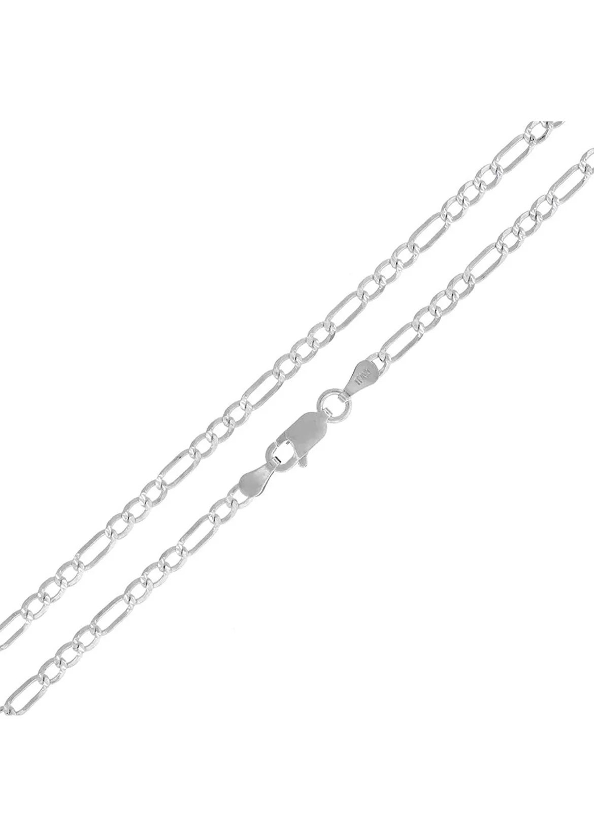 Solid Sterling Silver Thick 4MM Figaro Link Chain Unisex by Donatello Gian - Image 3