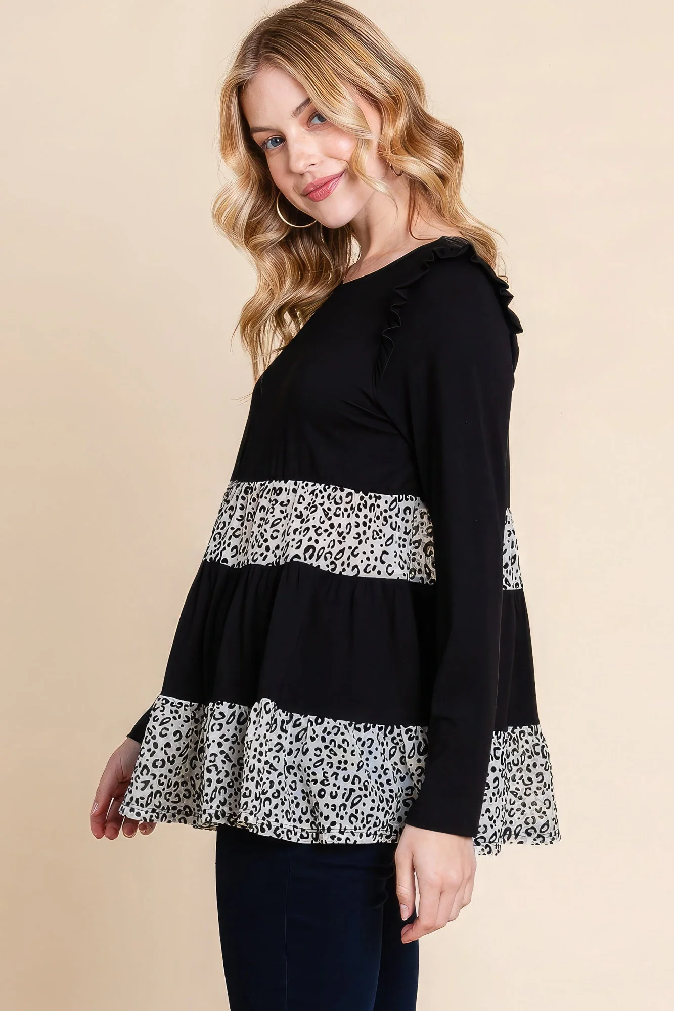 Solid Tiered Fashion Top - Image 6