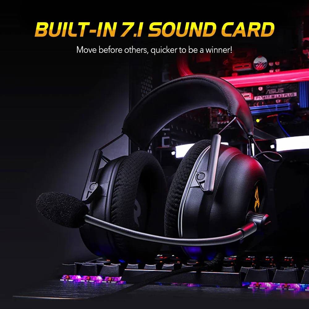 Somic/Mpow G936N 7.1 Surround Sound Gaming Headset for PS5/PS4/PC Computer Gamer Noise Cancelling Mic USB/3.5mm Wired Headphone - Image 2