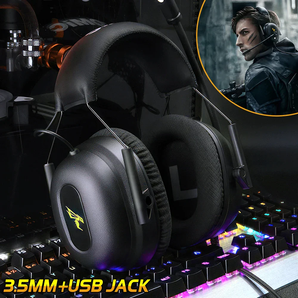 Somic/Mpow G936N 7.1 Surround Sound Gaming Headset for PS5/PS4/PC Computer Gamer Noise Cancelling Mic USB/3.5mm Wired Headphone - Image 4