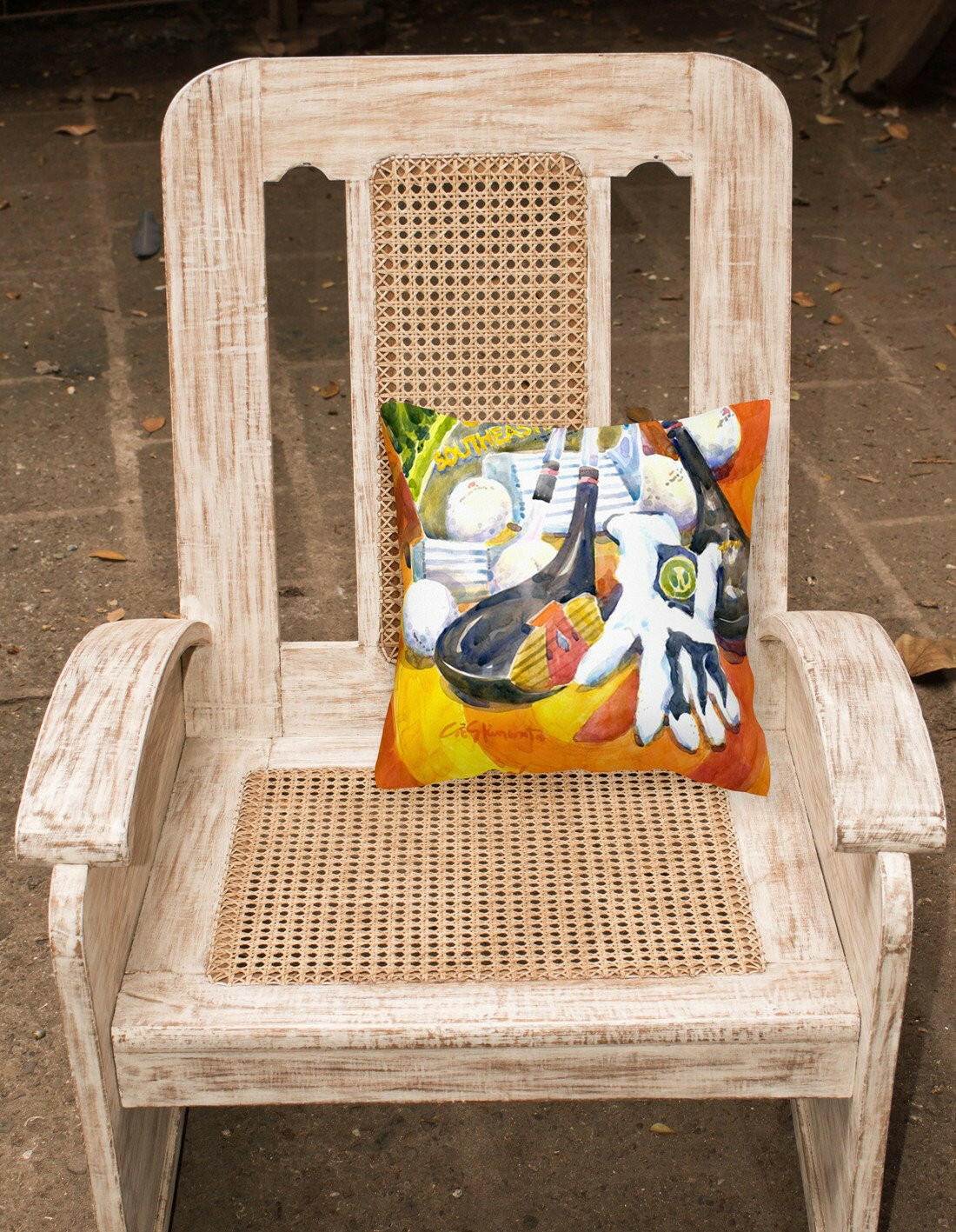 Southeastern Golf Clubs with glove and balls Decorative   Canvas Fabric Pillow by Caroline's Treasures - Image 2