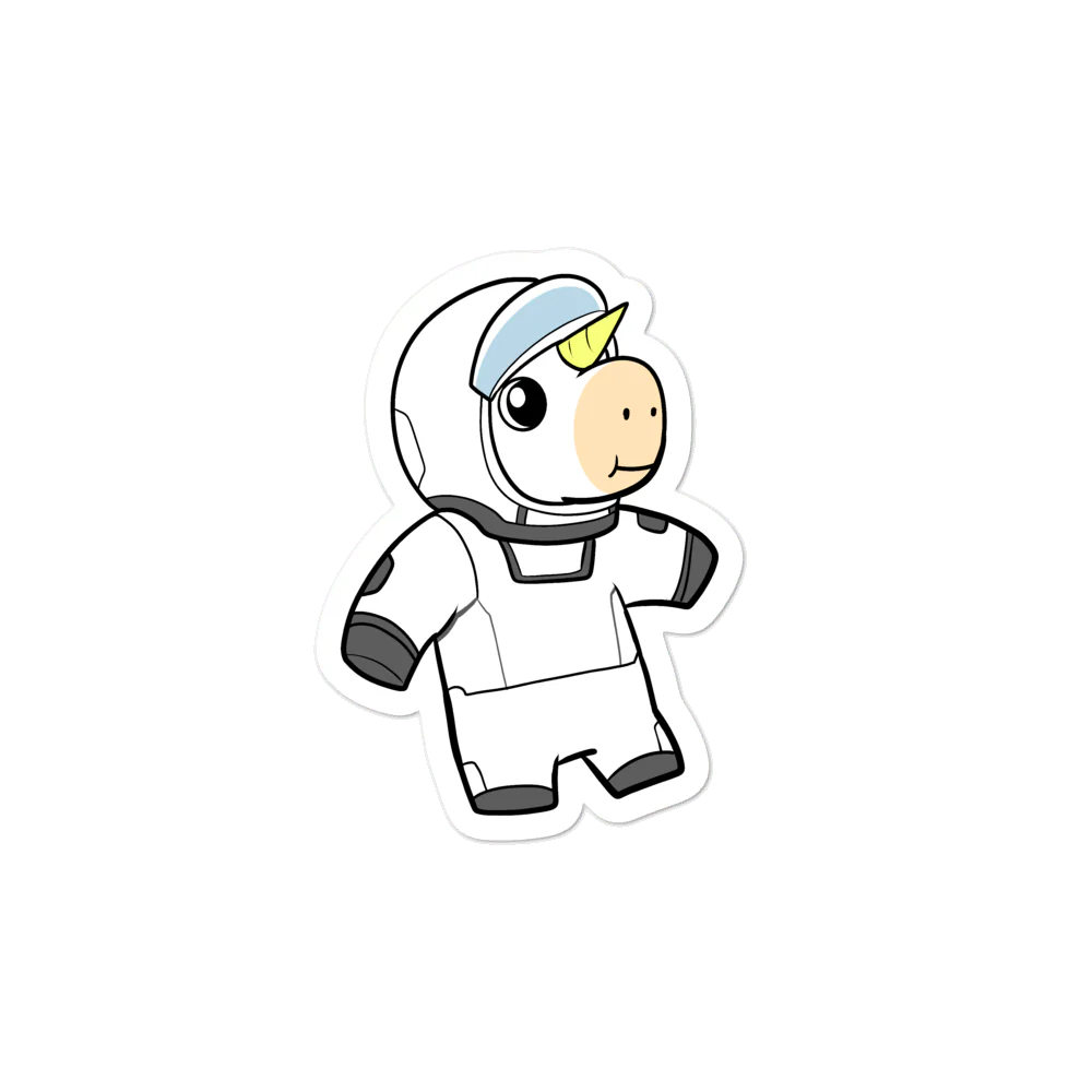 Space Unicorn Cartoon - Bubble-free stickers by Proud Libertarian - Image 2