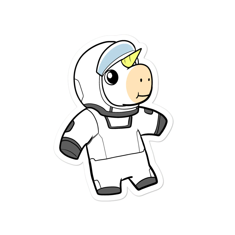 Space Unicorn Cartoon - Bubble-free stickers by Proud Libertarian - Image 3