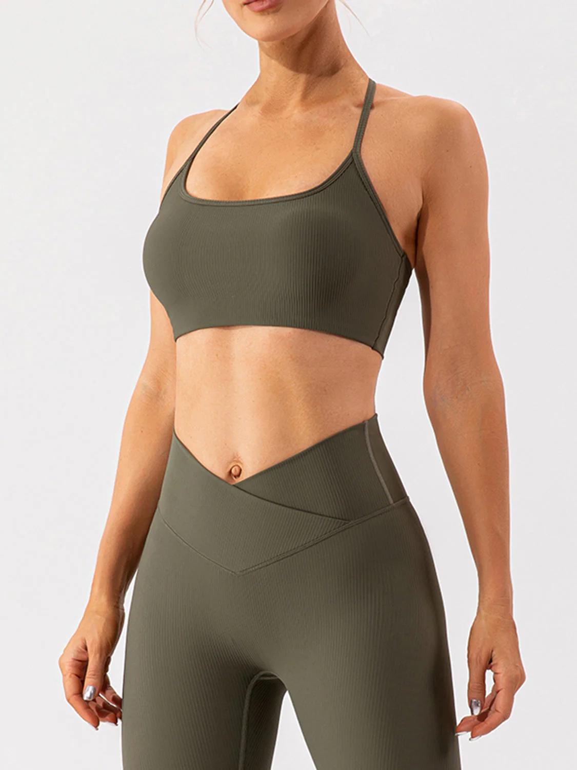 Spaghetti Strap Active Bra - Image 15