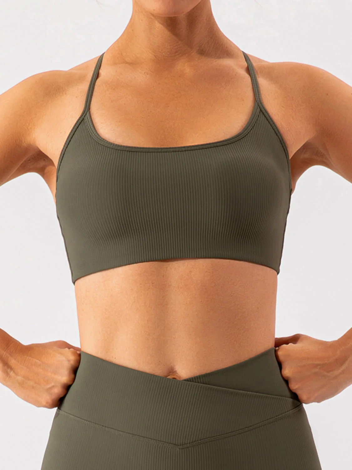 Spaghetti Strap Active Bra - Image 16