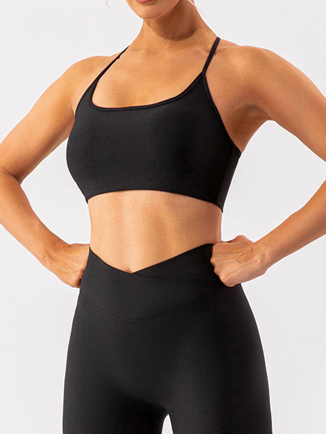 Spaghetti Strap Active Bra - Image 19
