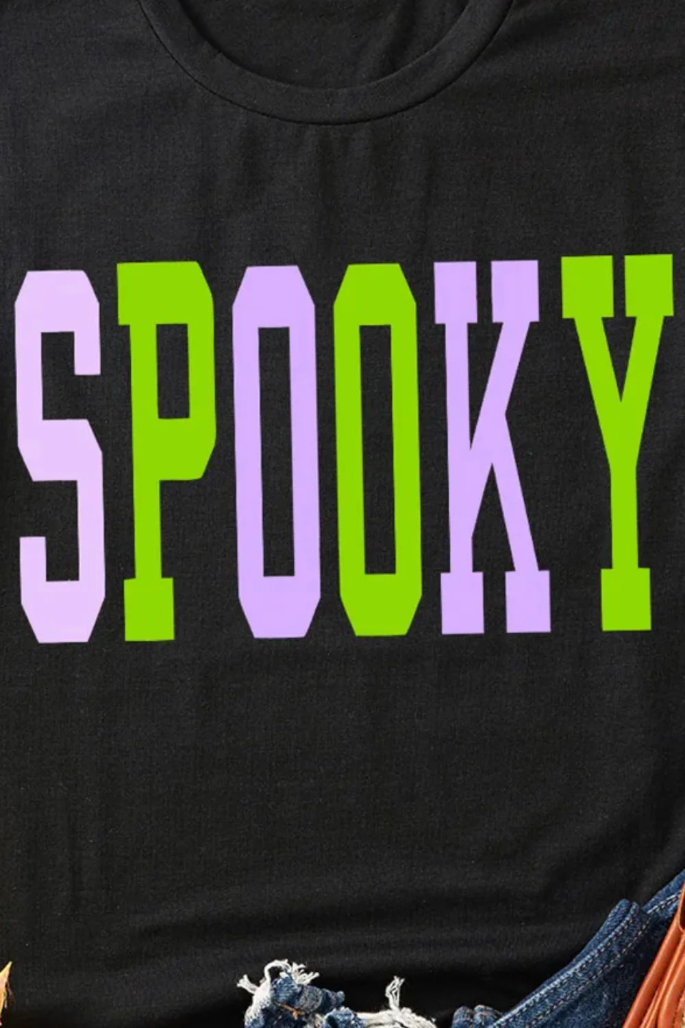 SPOOKY Round Neck Short Sleeve T-Shirt - Image 3