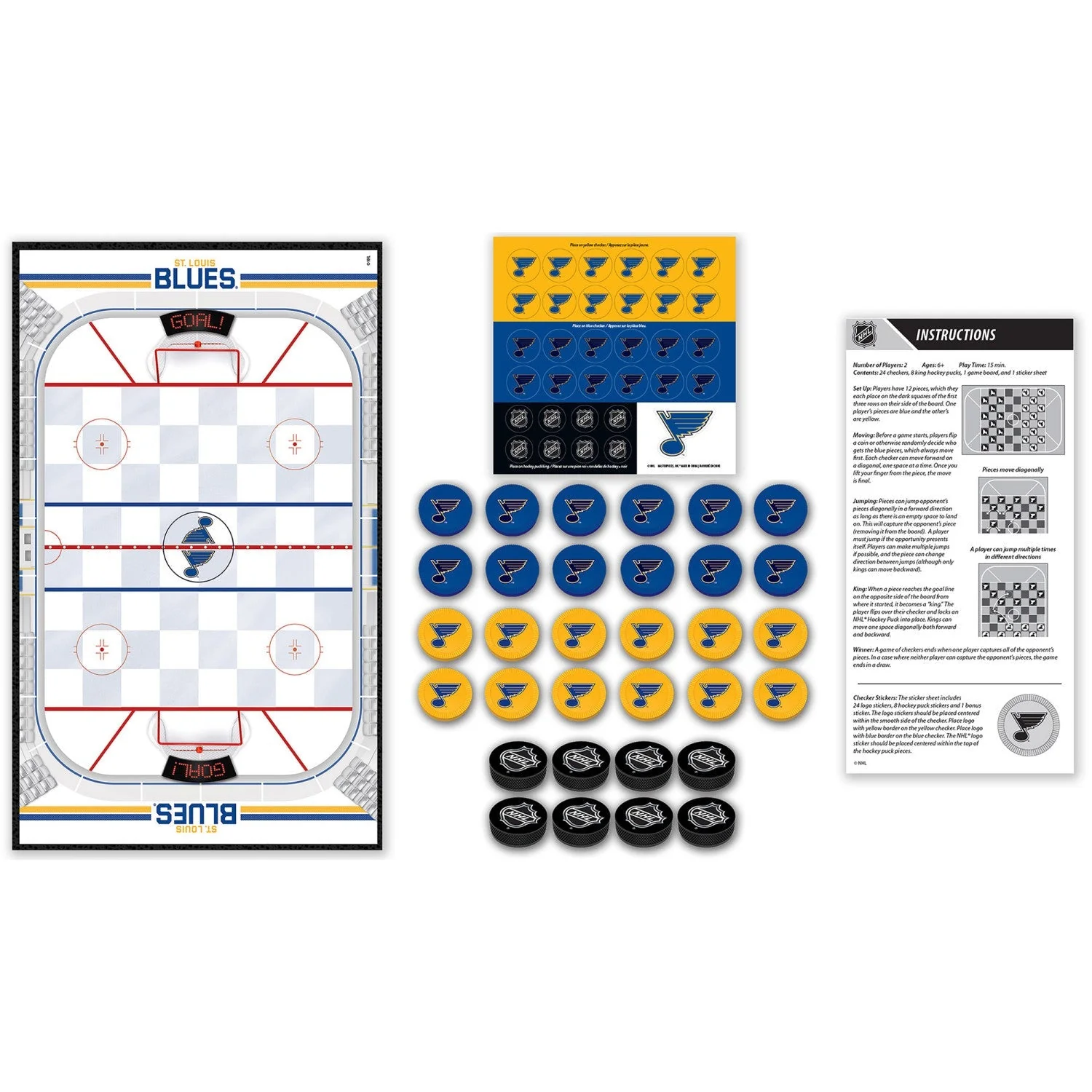 St. Louis Blues Checkers Board Game by MasterPieces Puzzle Company INC - Image 2