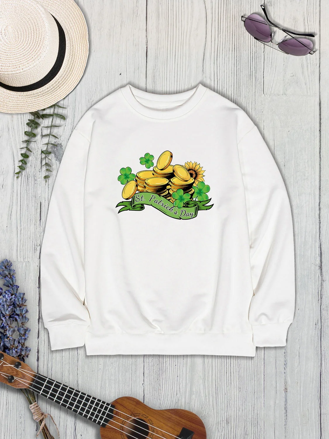 ST. PATRICK'S DAY Graphic Round Neck Sweatshirt - Image 6