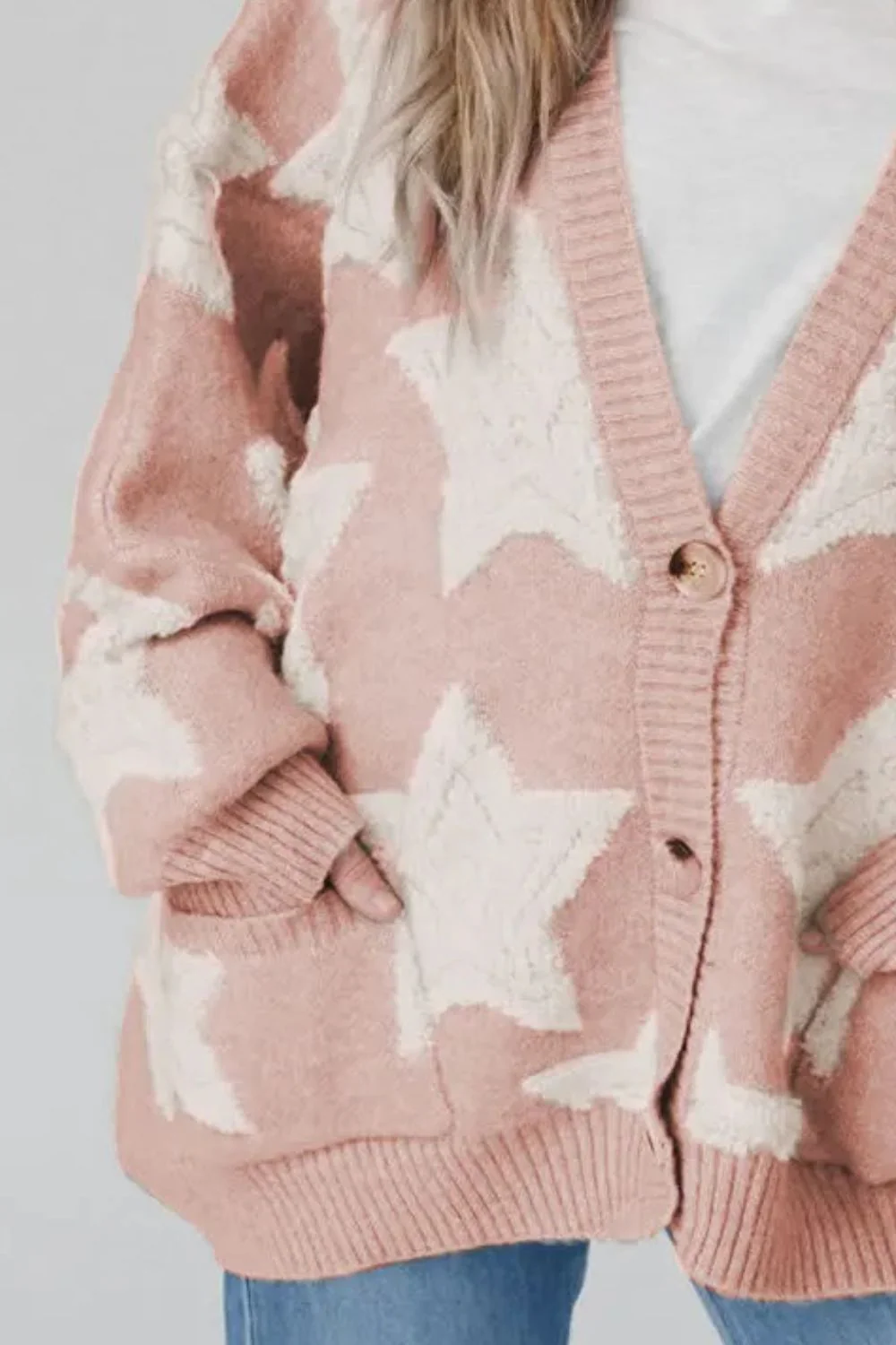 Star Button Up Long Sleeve Cardigan - Image 10
