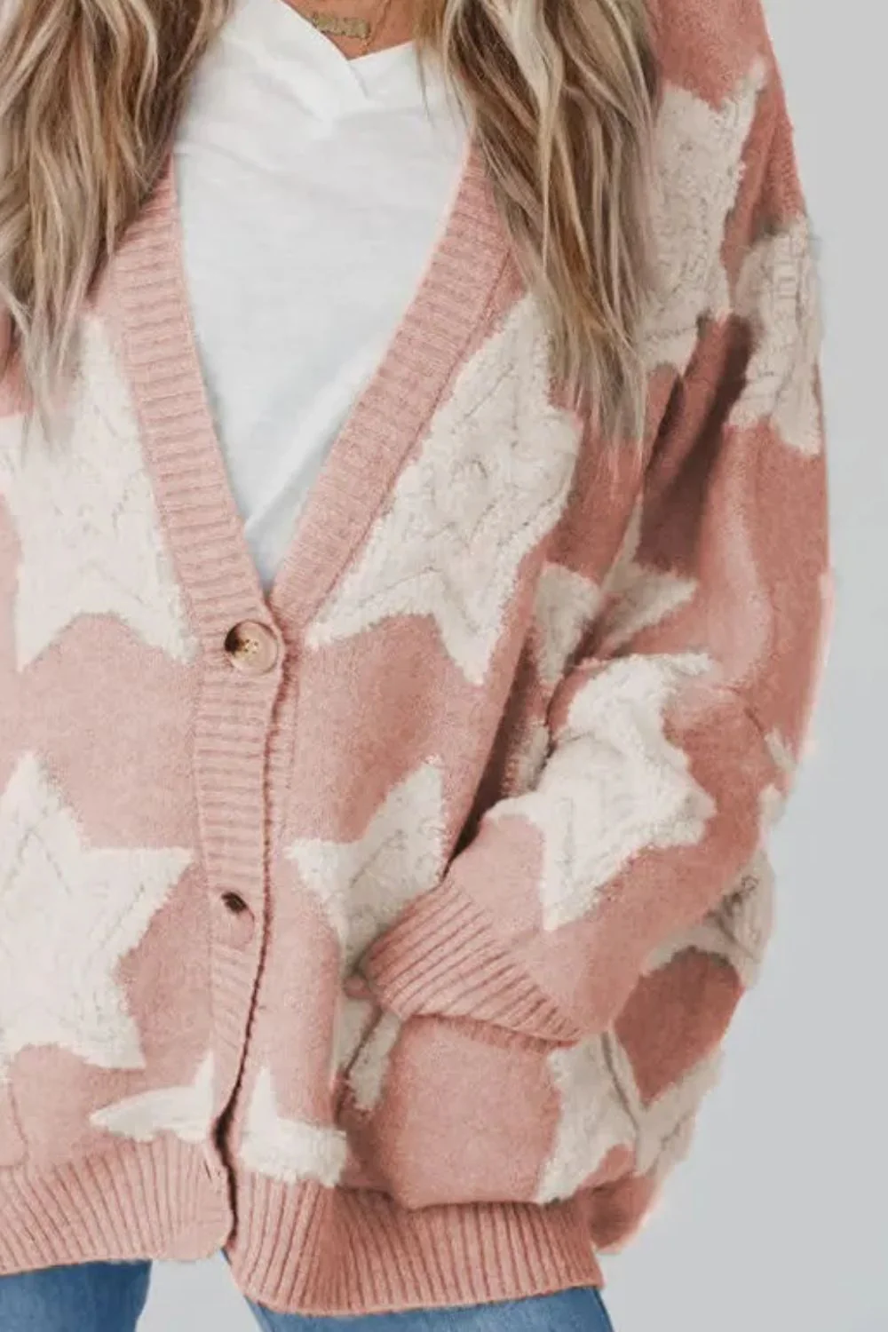 Star Button Up Long Sleeve Cardigan - Image 11