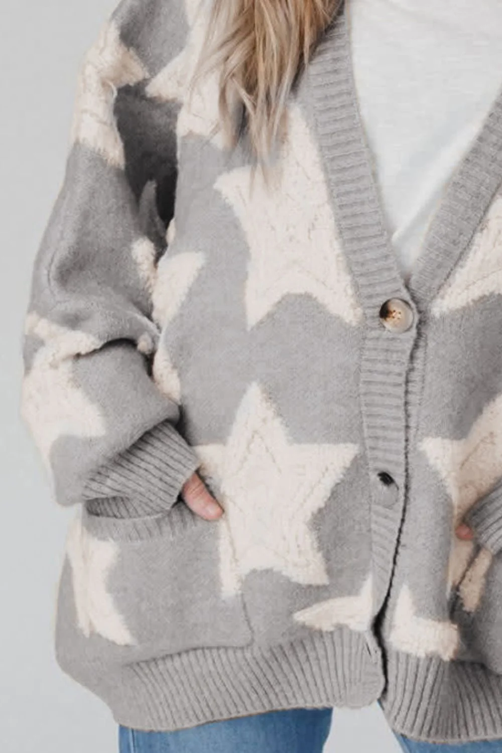 Star Button Up Long Sleeve Cardigan - Image 13