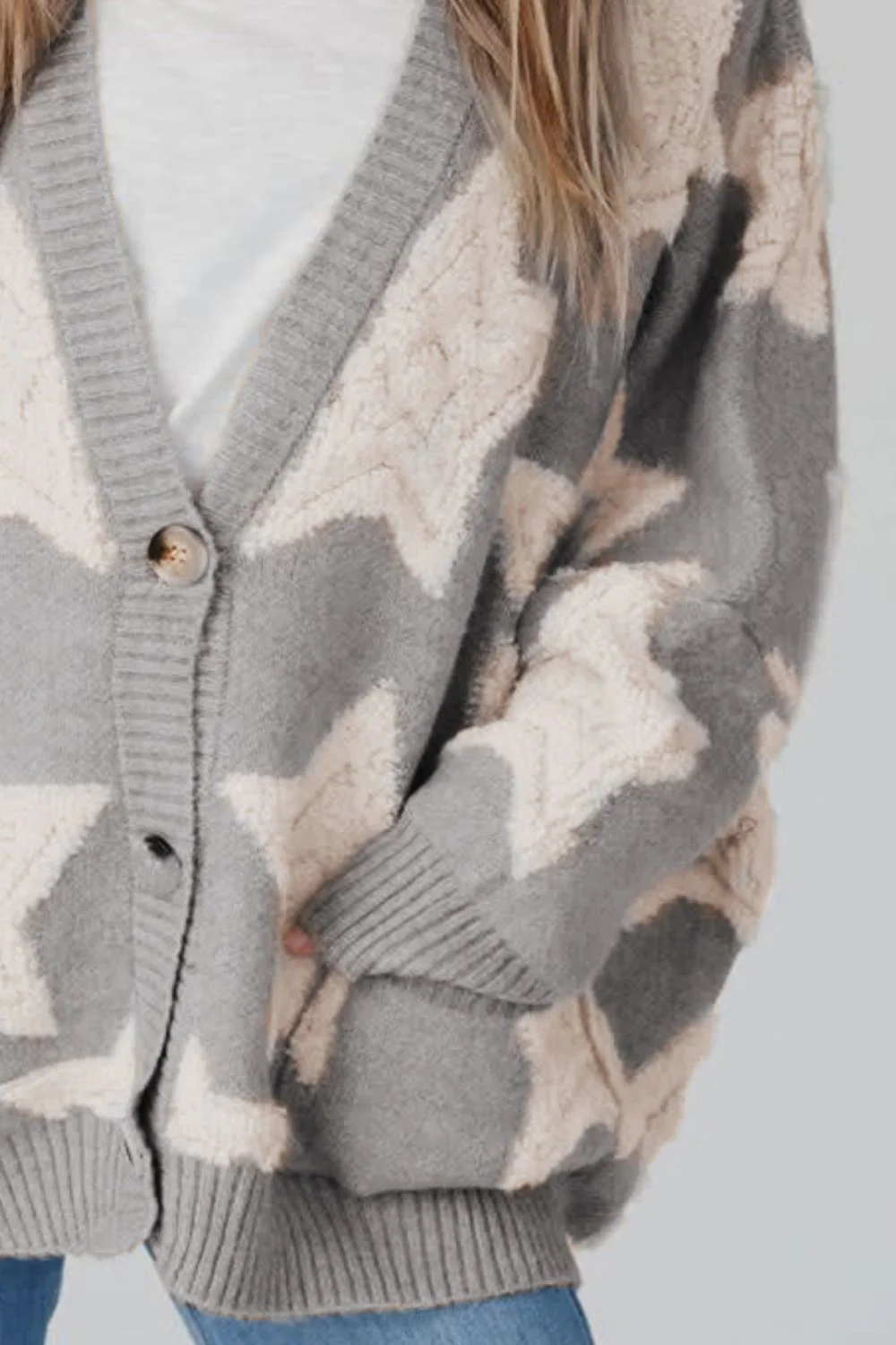 Star Button Up Long Sleeve Cardigan - Image 14