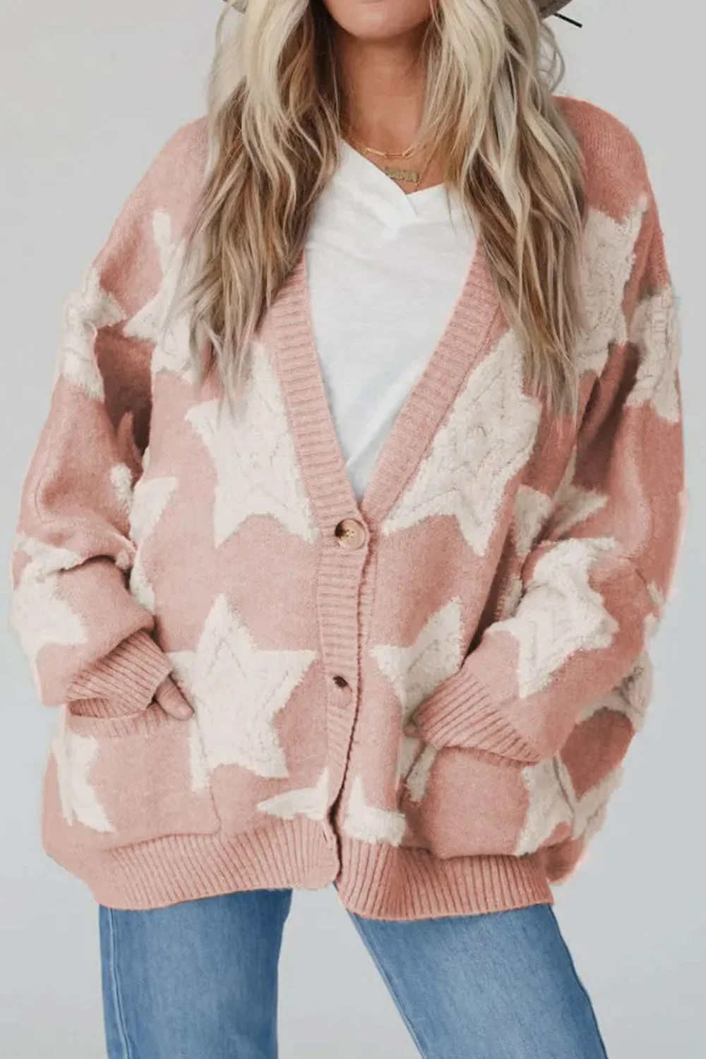 Star Button Up Long Sleeve Cardigan - Image 9