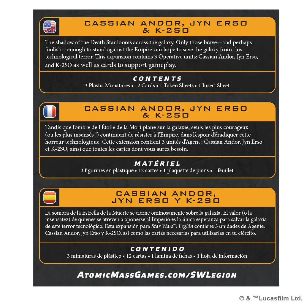 Star Wars: Legion - Cassian Andor, Jyn Erso & K-2SO - Image 2
