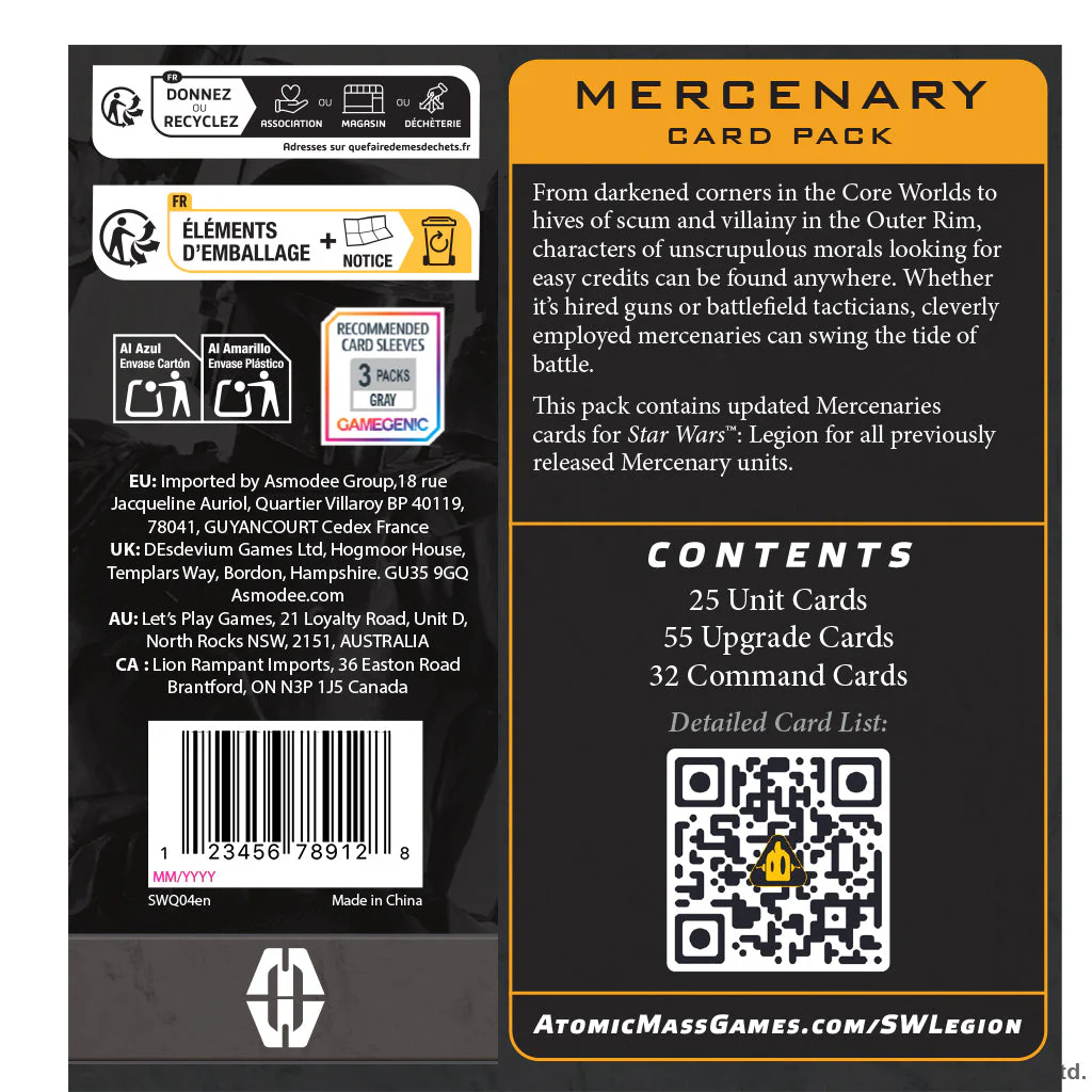 Star Wars Legion: Mercenary Card Pack - Image 2