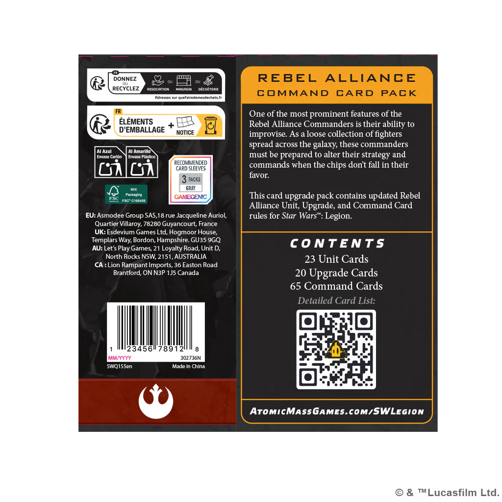 Star Wars Legion: Rebel Alliance Command Card Pack - Image 2