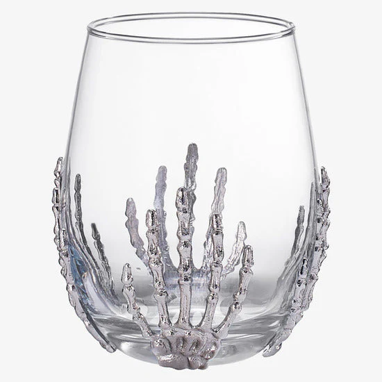 Stemless Skeleton Wine Glass | Set of 2 | 17oz Halloween Skeleton Glasses 5" H, Goth Gifts, Skeleton Gifts, Skeleton Decor, Spooky Wine Gift Set, Perfect for Halloween Themed Parties by The Wine Savant - Image 5