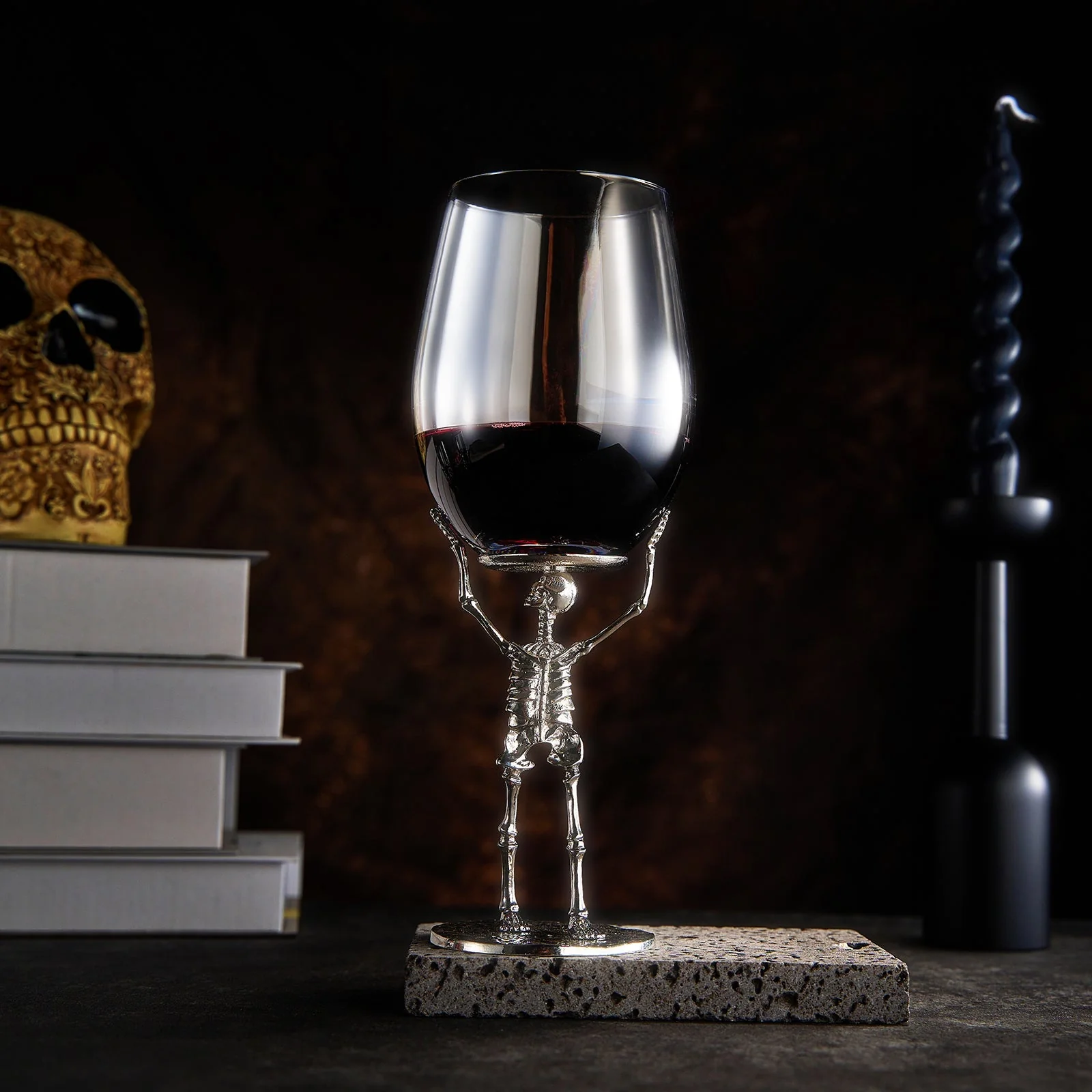 Stemmed Skeleton Wine Glass | SINGLE | 19oz Halloween Skeleton Glasses 10" H, Goth Gifts, Skeleton Gifts, Skeleton Decor, Spooky Wine Gift Set, Perfect for Halloween Themed Parties by The Wine Savant - Image 2