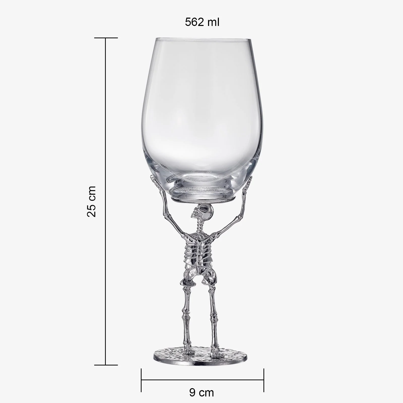 Stemmed Skeleton Wine Glass | SINGLE | 19oz Halloween Skeleton Glasses 10" H, Goth Gifts, Skeleton Gifts, Skeleton Decor, Spooky Wine Gift Set, Perfect for Halloween Themed Parties by The Wine Savant - Image 3