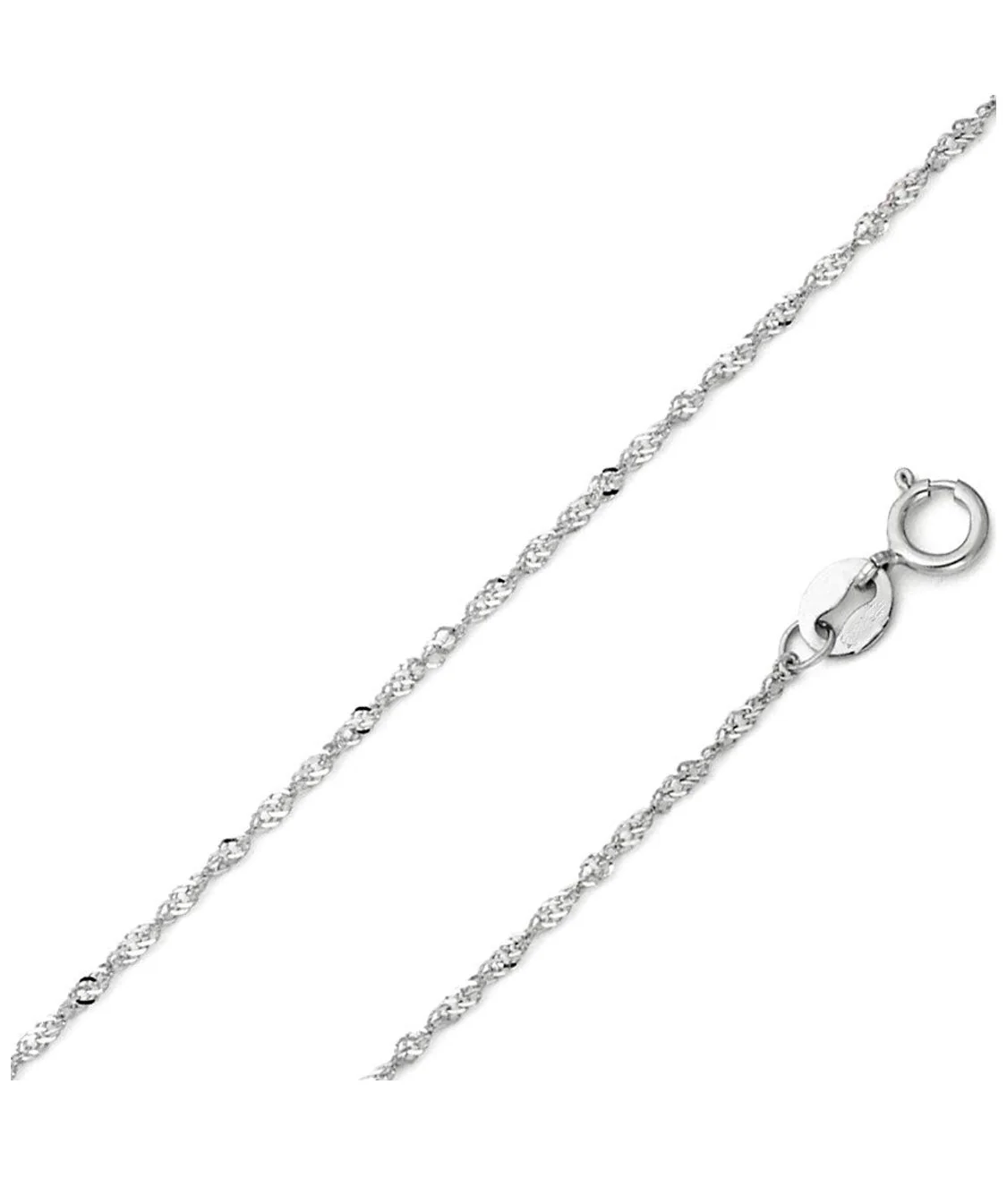 Sterling Silver 2MM Diamond Cut Singapore Link Chain Necklace by Donatello Gian - Image 3