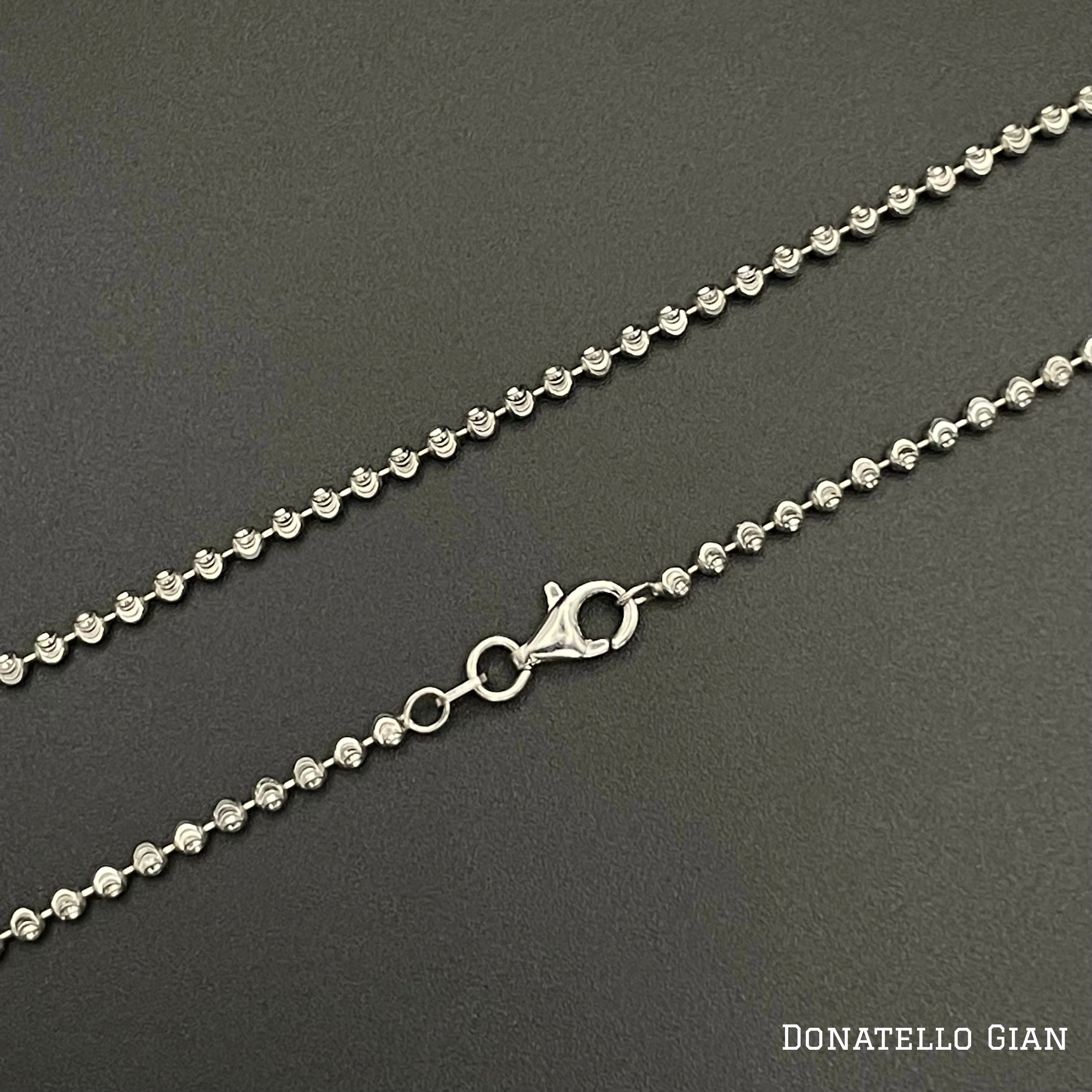 Sterling Silver 925 Bead Ball Chain 2MM, 16"-24", Diamond Cut Bead Ball Chain Necklace, Italian Made Sterling Silver 925 Unisex Chain by Donatello Gian - Image 2