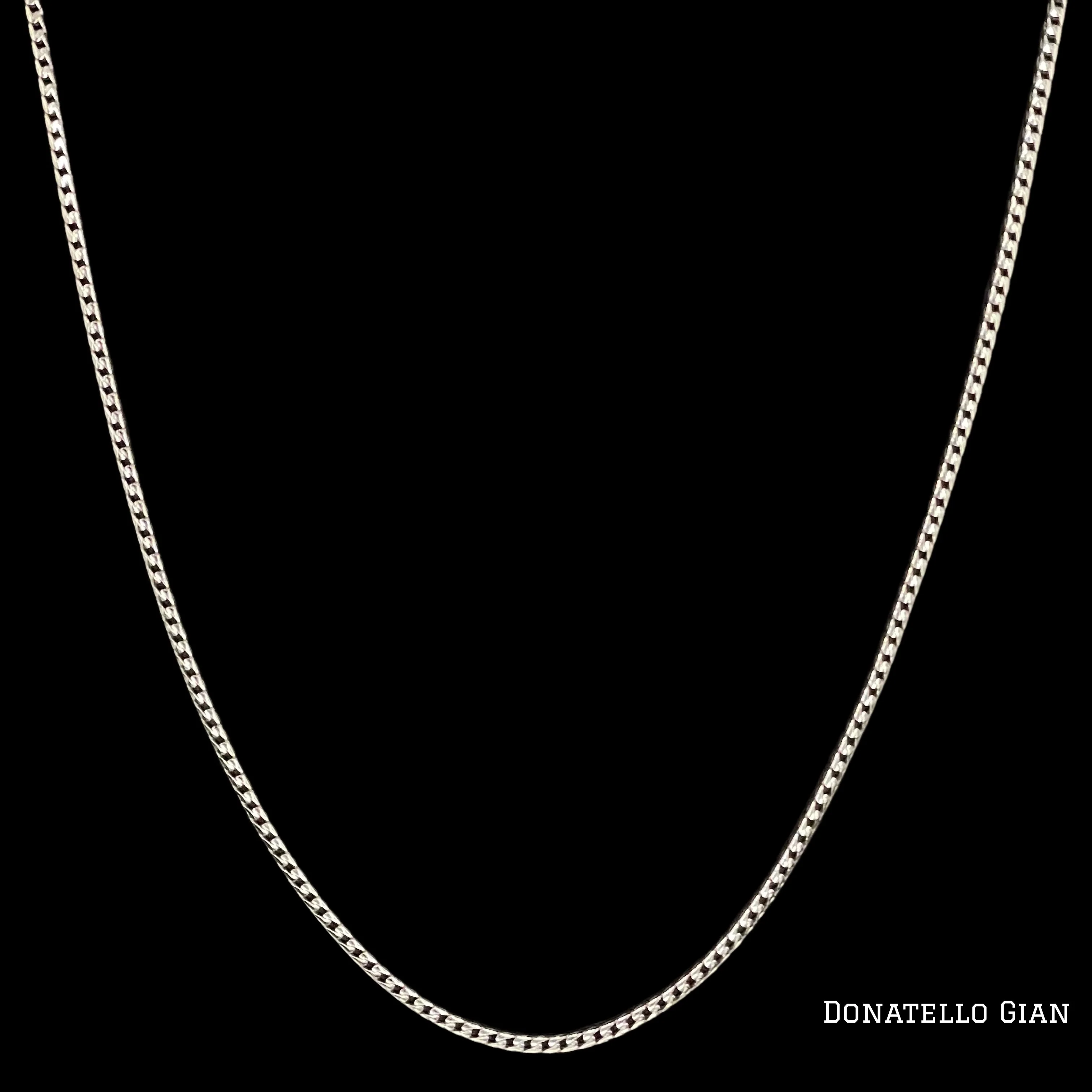 Sterling Silver 925 Round Franco Chain 1.7MM, 16"-24", Square Box Chain Necklace, Italian Made Sterling Silver 925 Unisex Chain by Donatello Gian - Image 4