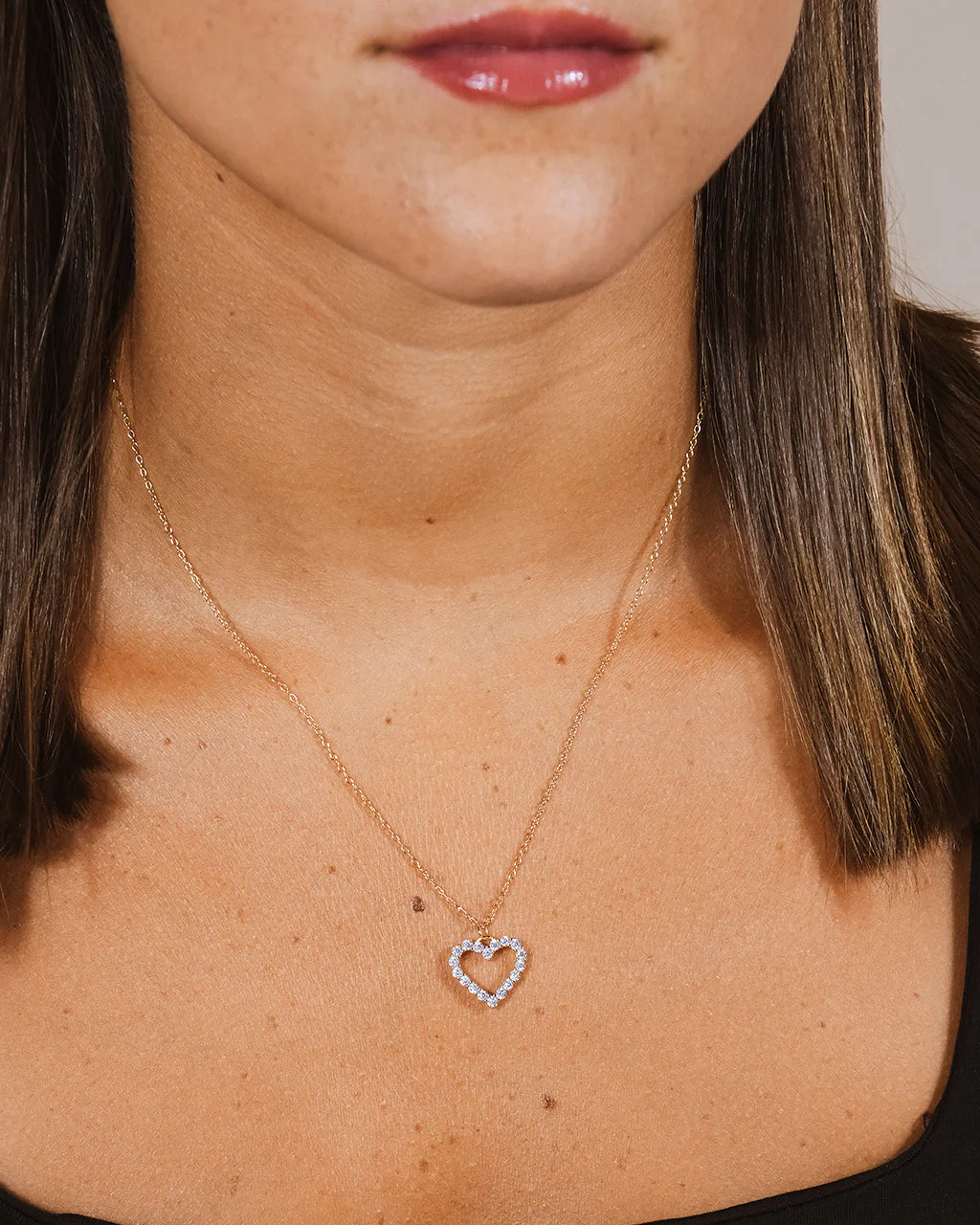Sterling Silver Cubic Zirconia Outline Heart Pendant Necklace by Sterling Forever - Image 2