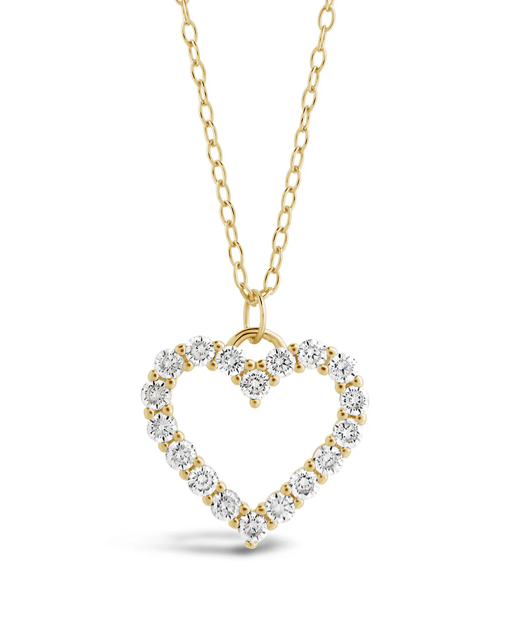 Sterling Silver Cubic Zirconia Outline Heart Pendant Necklace by Sterling Forever - Image 3
