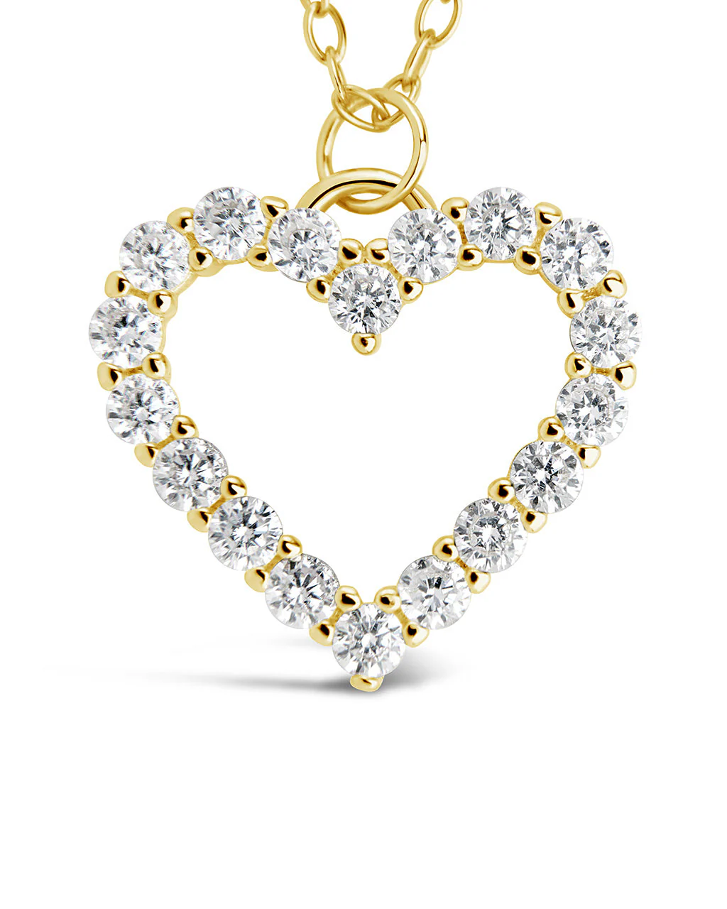 Sterling Silver Cubic Zirconia Outline Heart Pendant Necklace by Sterling Forever - Image 5
