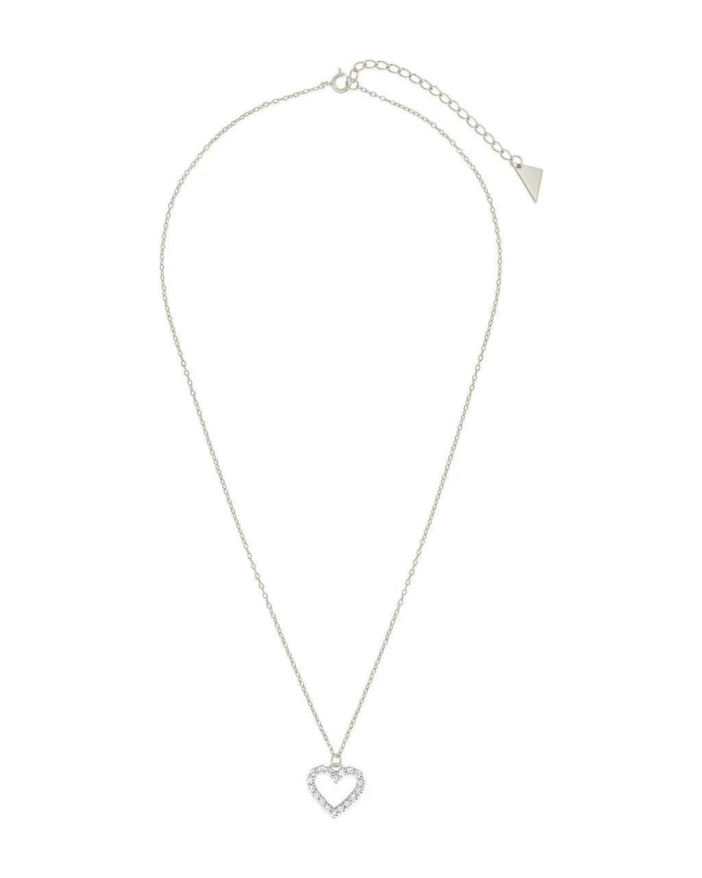 Sterling Silver Cubic Zirconia Outline Heart Pendant Necklace by Sterling Forever - Image 6