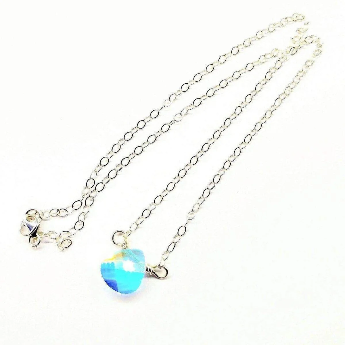 Sterling Silver Wire Wrapped Crystal Briolette Drop Necklace by Alexa Martha Designs - Image 4
