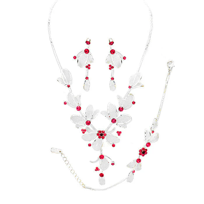 Stone Accented Metal Mesh Petal Jewelry Set by Madeline Love - Image 11