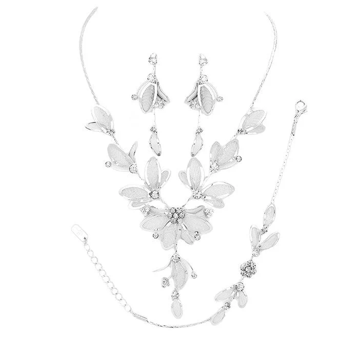 Stone Accented Metal Mesh Petal Jewelry Set by Madeline Love - Image 2