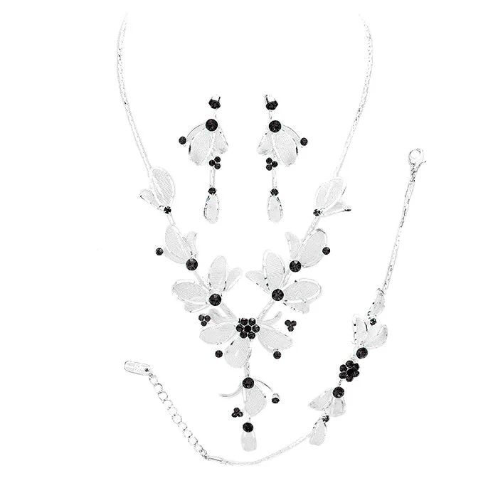 Stone Accented Metal Mesh Petal Jewelry Set by Madeline Love - Image 5