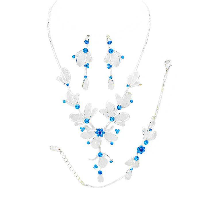 Stone Accented Metal Mesh Petal Jewelry Set by Madeline Love - Image 6