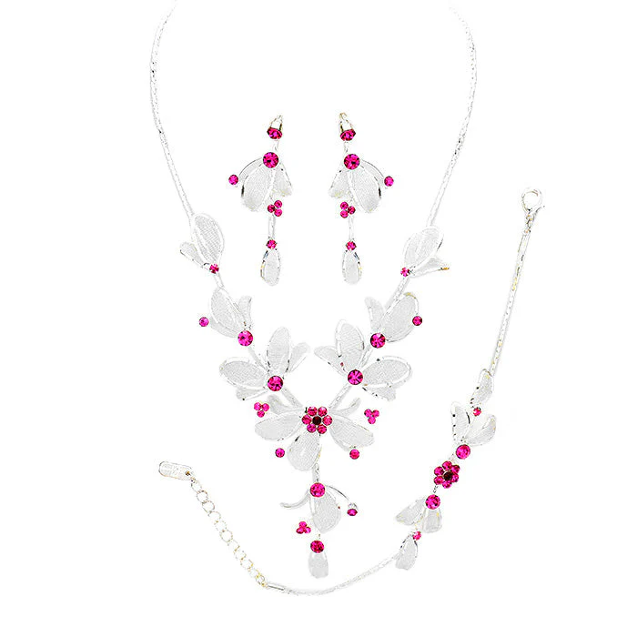 Stone Accented Metal Mesh Petal Jewelry Set by Madeline Love - Image 7