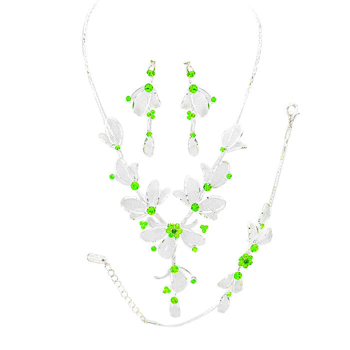 Stone Accented Metal Mesh Petal Jewelry Set by Madeline Love - Image 8