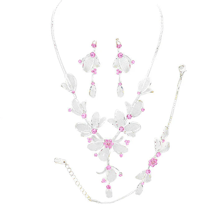 Stone Accented Metal Mesh Petal Jewelry Set by Madeline Love - Image 9