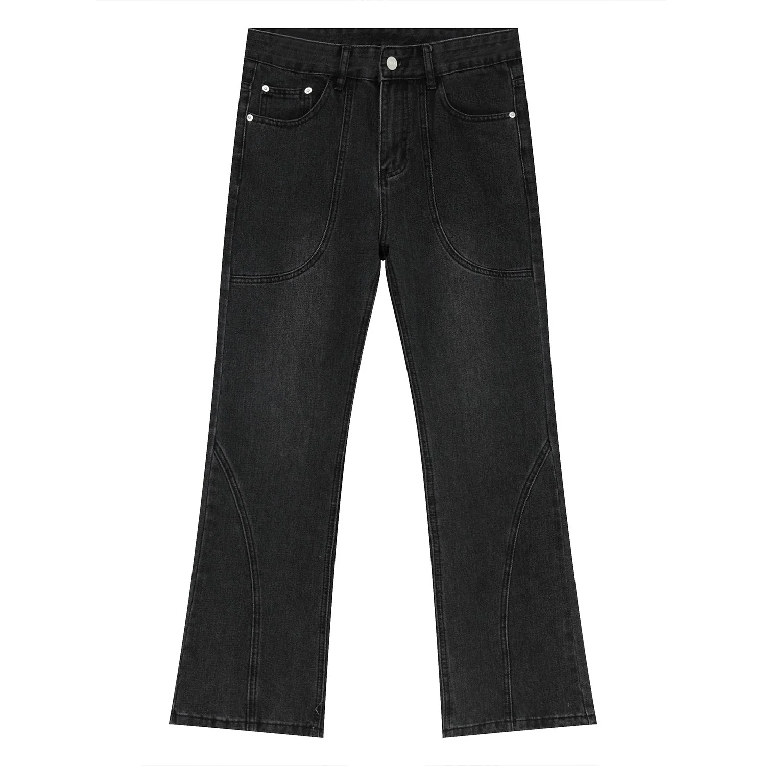 Straight-Leg Jeans with Stitch Detail - Image 5