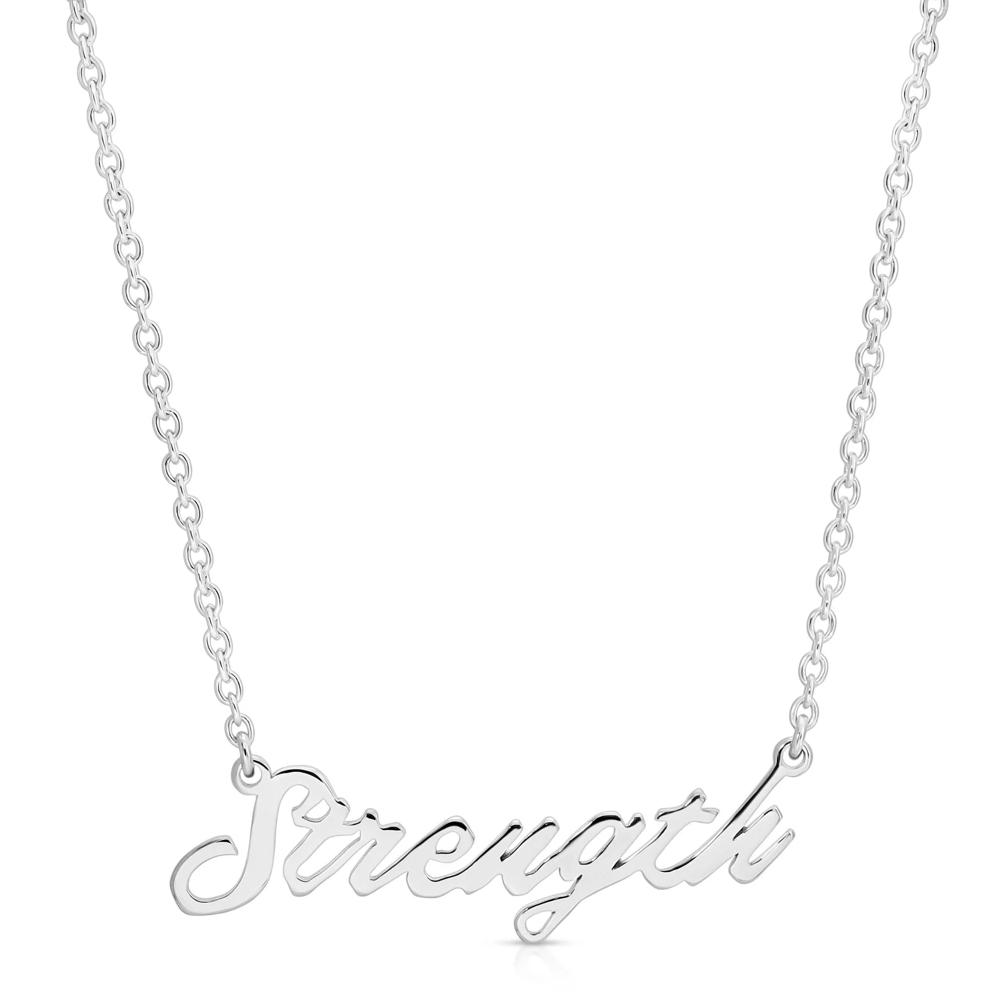 Strength Script Necklace by eklexic jewelry - Image 4