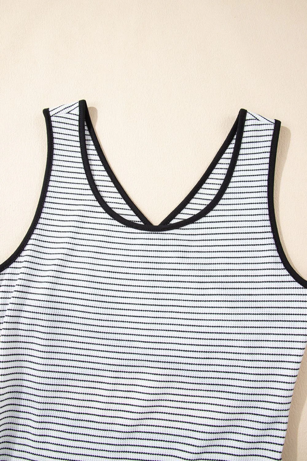 Stripe Crisscross Side Slits Slim Fit Sleeveless Midi Dress - Image 8