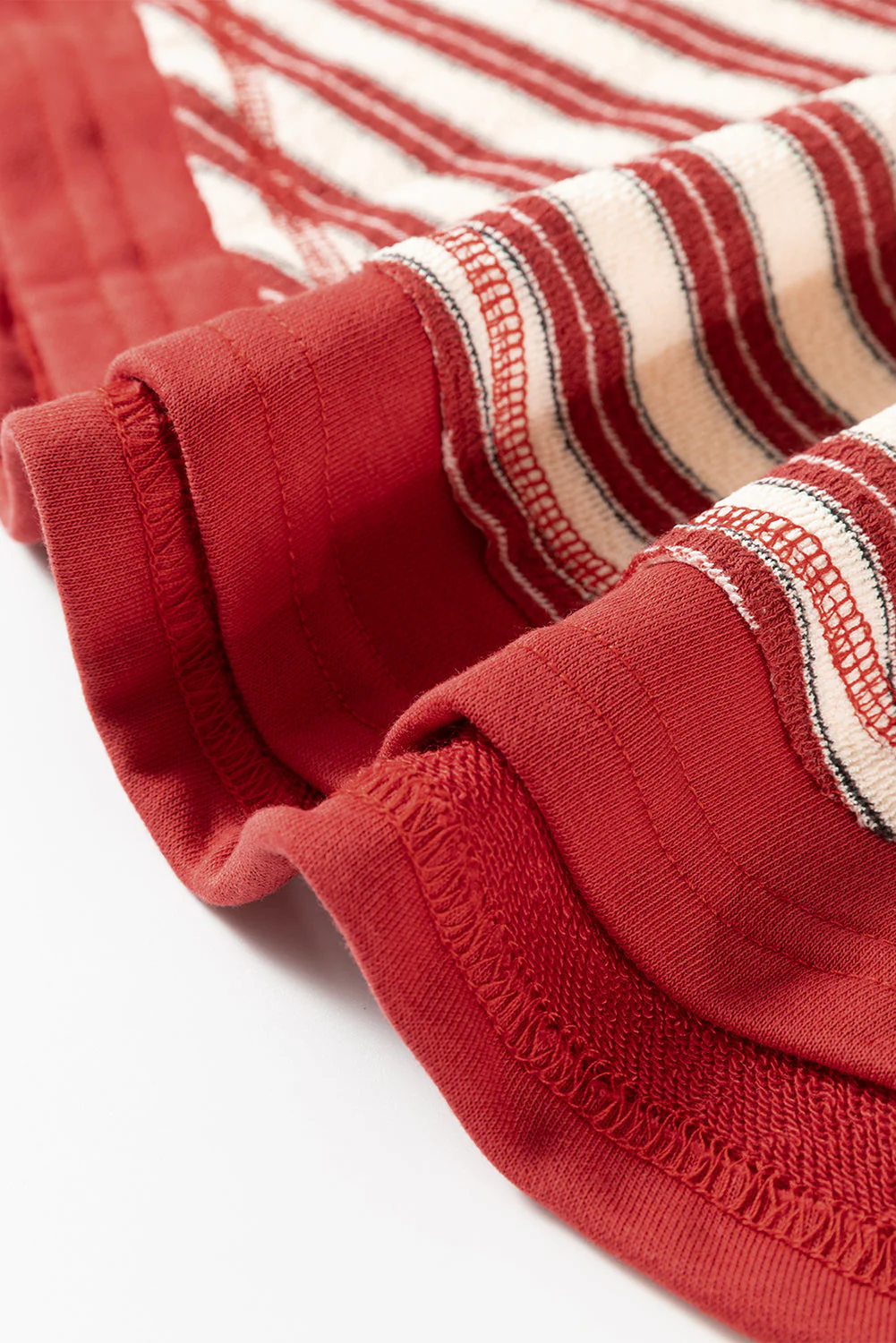 Stripe Johnny Collar Drop Shoulder Sweatshirt - Image 11