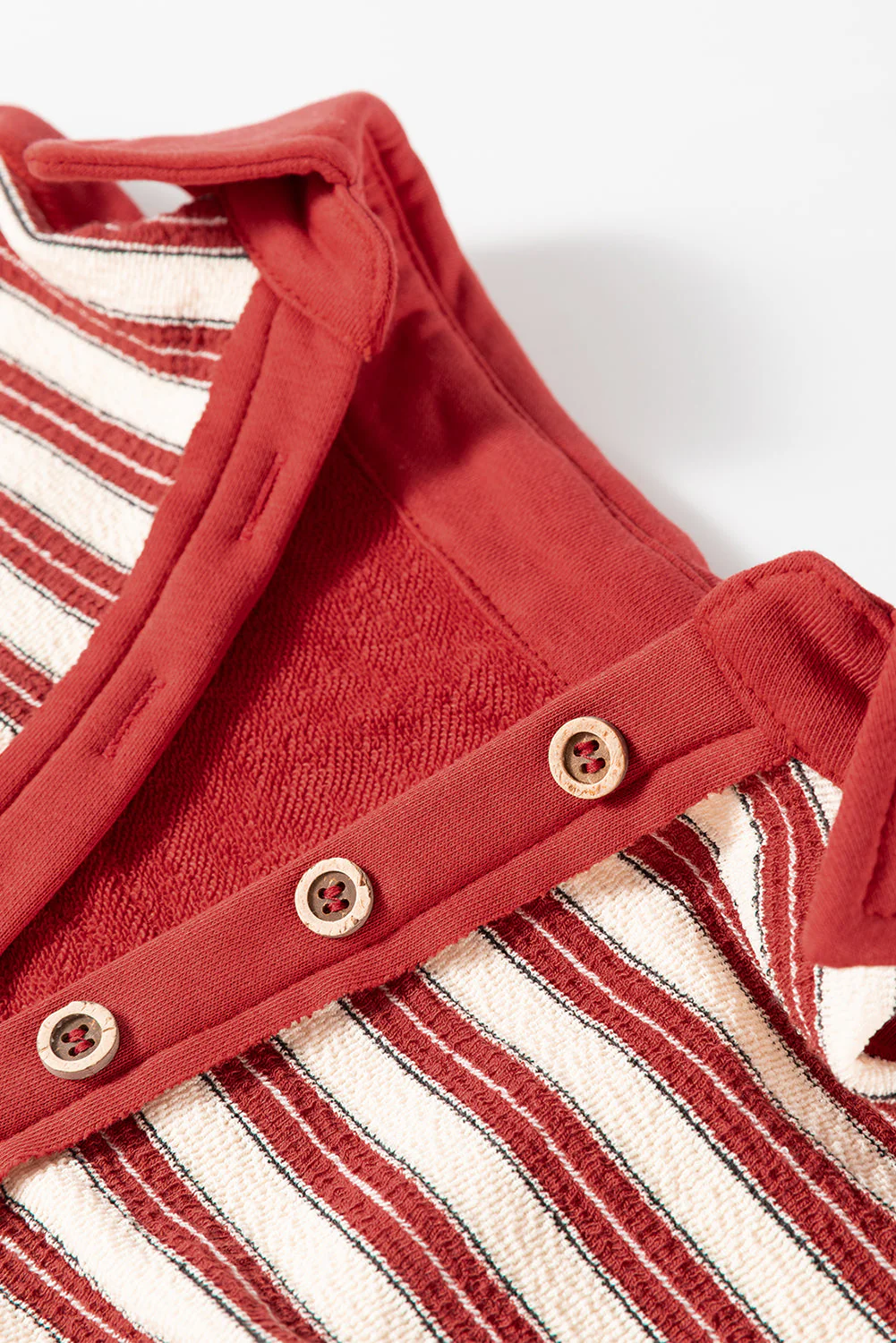 Stripe Johnny Collar Drop Shoulder Sweatshirt - Image 9