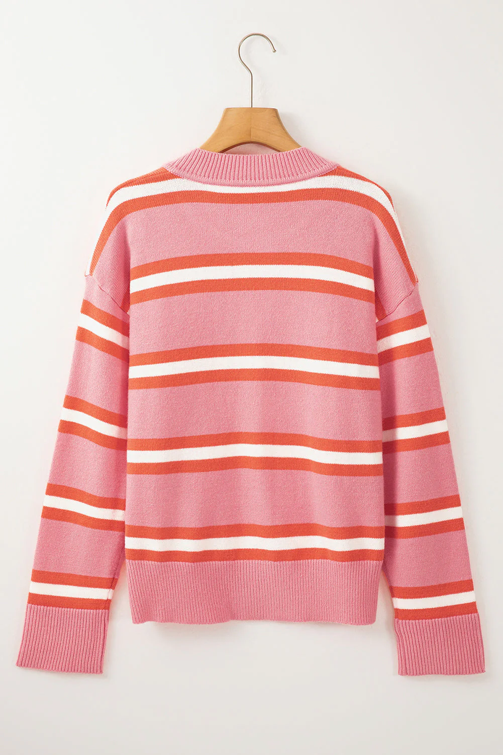 Striped Button Down Long Sleeve Cardigan - Image 8