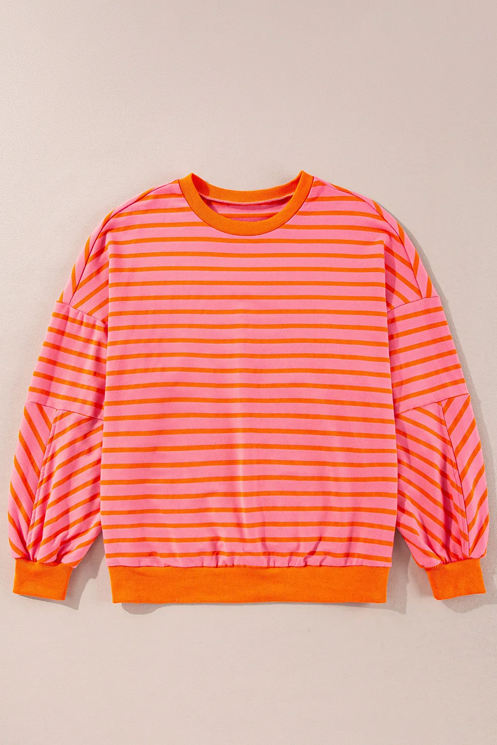 Striped Dropped Shoulder Long Sleeve Sweatshirt - Image 7