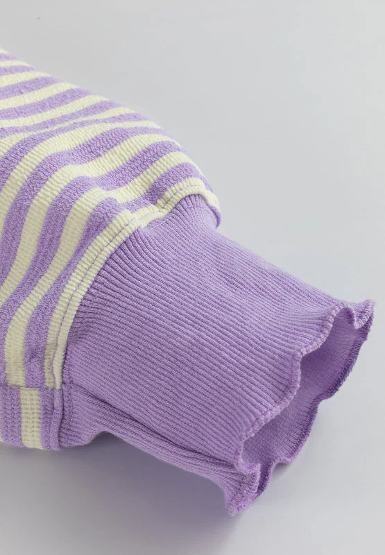 Striped Round Neck Long Sleeve Sweatshirt - Image 11
